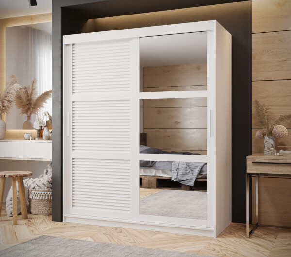 Šatní skříň Abi Zaluzja 2 Rozměry: 150 cm, Barva korpusu + barva dveří: Bílá + Bílá