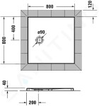 DURAVIT - Tempano Sprchová vanička 800x800 mm, bílá 720187000000000