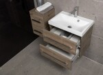 Koupelnová skříňka s umyvadlem SAT Cube Way 60x40 cm dub wellington CUBE260ZDW CUBE260ZDW