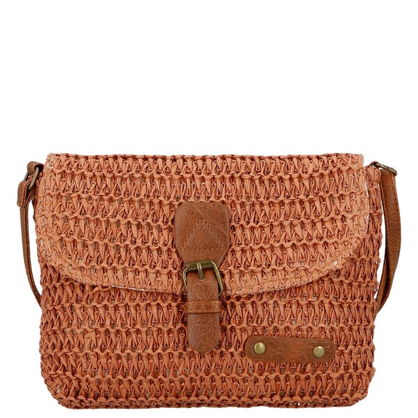 Dámská pletená crossbody kabelka Olive Boho, cihlově červená