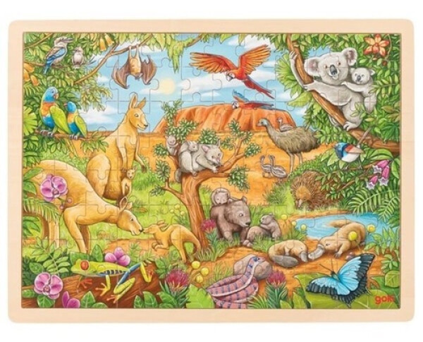 Puzzle Australská zvířata 96 dílků dřevěné