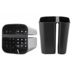 Erga Gavi, koupelnový koš na kosmetiku 30x12x19 cm na přísavky, černá matná, ERG-YKA-CH.GAVI-PP-KP-BLK