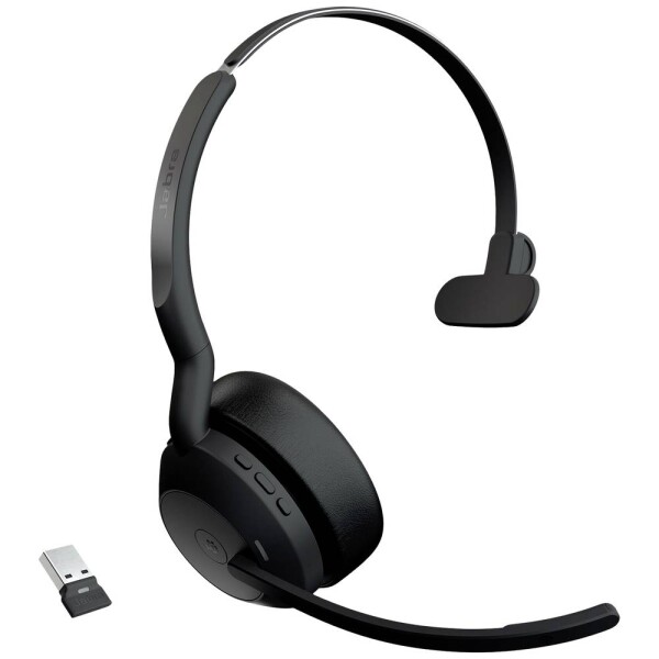 Jabra Evolve2 55 MS Sluchátka On Ear Bluetooth® mono černá Potlačení hluku, Redukce šumu mikrofonu headset, monofonní telefon