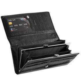 Kožená peněženka Semiline RFID P8228-0 Black 18 cm x 9 cm