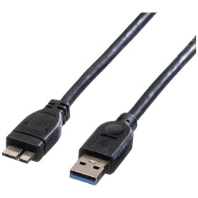 Roline USB kabel USB 3.2 Gen1 (USB 3.0 / USB 3.1 Gen1) USB-A zástrčka, USB Micro-A zástrčka 0.80 m černá stíněný 11.02.8872