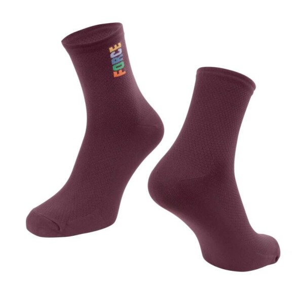 Ponožky FORCE COLOUR krátké, vínové (Barva vínová, velikost L/XL)