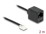 DeLock černá / Telefonní kabel / RJ11 (M) - RJ45 (F) / plochý / 2 m (88093)
