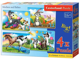 Puzzle Castorland 4v1 (8,12,15,20 dílků) - Maminka a mláďata