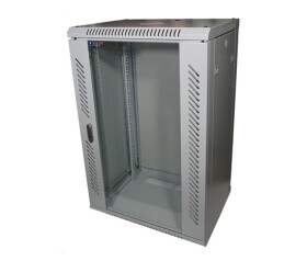 LEXI-Net 19" nástěnný rozvaděč 18U 600x600, nosnost 60 kg, skleněné dveře, svařovaný, šedý EDF_1030527