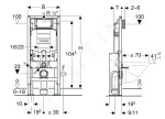 GEBERIT - Duofix Předstěnová instalace pro závěsné WC, samostatně stojící, výška 112 cm 111.380.00.5