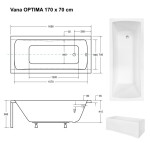 BESCO - Obdélníková vana OPTIMA - Nožičky k vaně - S nožičkami, Rozměr vany - 170 × 70 cm VANOPT17+OLVPINOZ