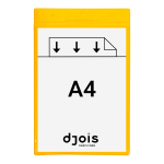 Djois závěsná identifikační kapsa s otvory, A4, žlutá, 10 ks