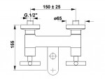 SAPHO - AXIA nástěnná vanová baterie, chrom 581