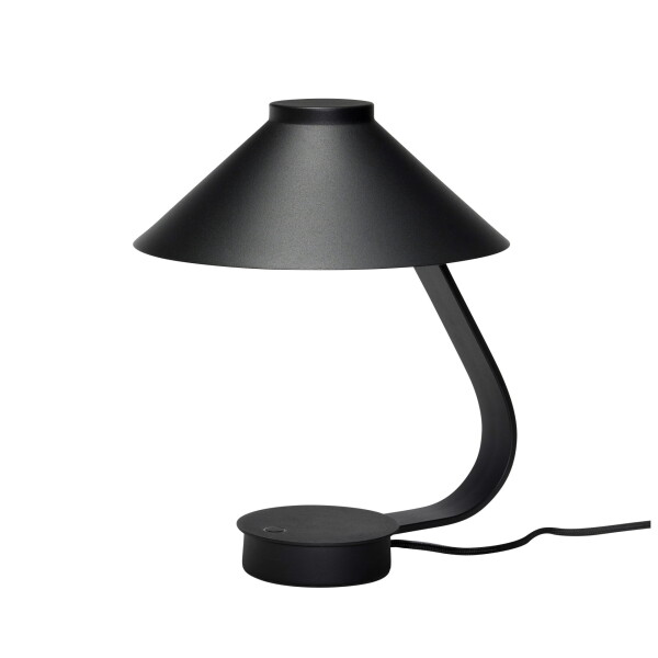 Hübsch Stmívatelná stolní LED lampa Muri Black, černá barva, kov