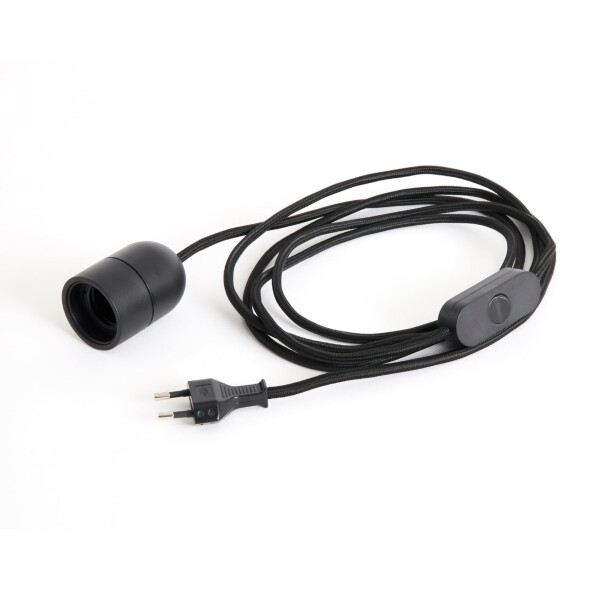 HAY Kabel s objímkou pro stolní lampu Common – Soft Black, černá barva, plast