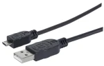 Manhattan USB-A na Micro-USB B černý 1,8 m / Kabel / USB 2.0 / 480 Mbit/s (307178)
