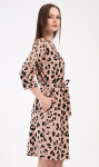 Dámský župan krátký Leopard hnědá XXL