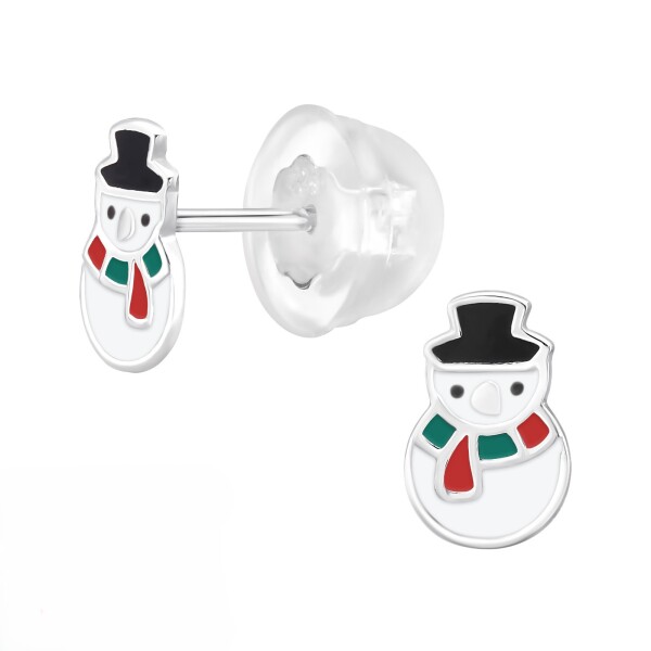 LUNICA Stříbrné náušnice SNĚHULÁK 0327