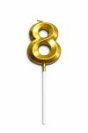 Dortová svíčka zlatá č.8