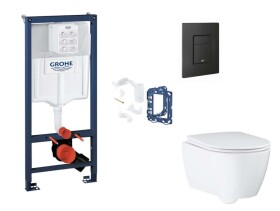 GROHE - Rapid SL Set předstěnové instalace, klozetu, sedátka SoftClose, tlačítka Even a sady pro vhazování tablet, phantom black SANI11BB5139
