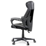 Herní křeslo, šedá, černá ekokůže a černá látka a síťovina MESH, PCA mech