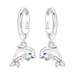 Stříbrné náušnice Delfín - stříbro 925/1000, Stříbrná