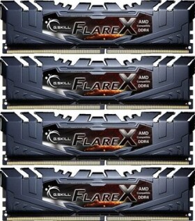 G.SKill FlareX AMD 64GB (4x16GB) 3200 MHz černá / DDR4 / CL16-18-18-38 / 1.35V / XMP 2.0 (F4-3200C16Q-64GFX)