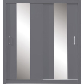 Šatní skříň Cadu se zrcadlem - 200x215x60 cm (antracit)