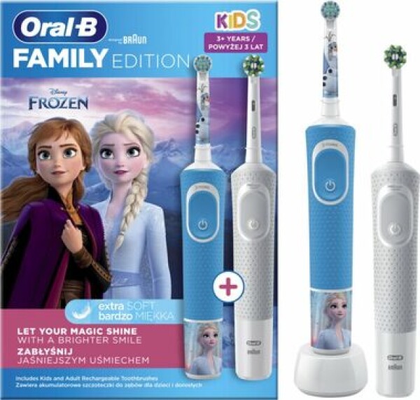 Oral-B Vitality D100 Kids Frozen + Vitality Pro D103 / elektrický zubní kartáček / nabíjecí stojánek / od 3 let (D100 Kids Frozen)