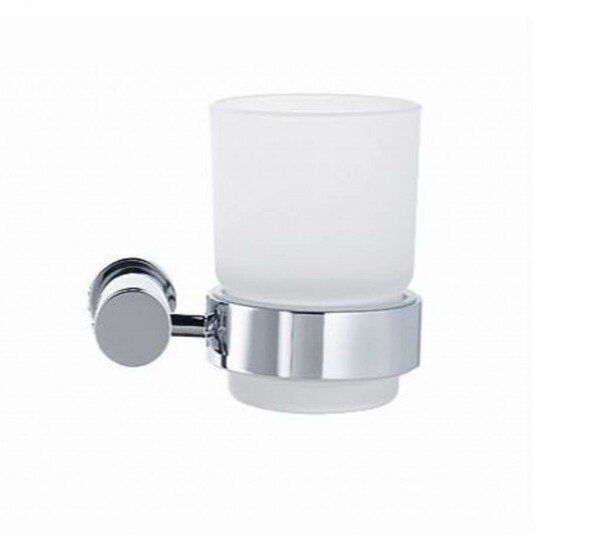 DURAVIT - D-Code Pohárek na kartáčky a pastu s držákem, pravý, mléčné sklo/chrom 0099201000