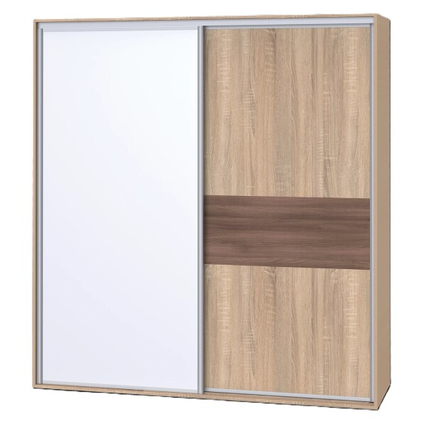 Nábytek Mikulík Skříň ONYX 3 - 1x dveře dělené + 1x zrcadlo (š 120-200 cm/v 240 cm) ROZMĚR: (š/v/h) 140 x 240 x 60 cm