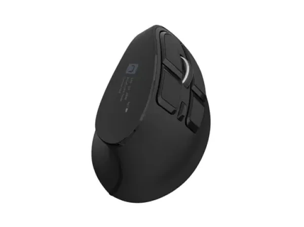 Natec Euphonie Pro černá / Vertikální bezdrátová myš / 2,4GHz + BT / 4000 DPI / 9 tlačítek / OLED displej (NMY-2291)