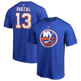 Fanatics Pánské Tričko New York Islanders Mathew Barzal #13 Stack Logo Name Number Velikost: