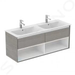 IDEAL STANDARD - Connect Air Skříňka pod dvojumyvadlo, 1300x440x517 mm, dekor šedý dub/bílá mat E0831PS