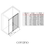 CERANO - Sprchový kout Lantono L/P - 8 mm - Soft-Close - černá matná, transparentní sklo - 100x80x195 - posuvný CER-432950
