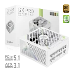 Gamemax GX PRO 1050G bílá / Zdroj / ATX / 1050W / 80 Plus Gold / Plně modulární (GX PRO 1050G WH)