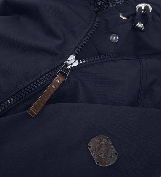 Tmavě modro-šedá voděodolná dámská bunda parka (m-923) odstíny modré S (36)