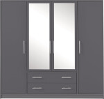 Šatní skříň Smart SR1 Varianta: Se zrcadlem, Barva korpusu + barva dveří: Dub sonoma + Bílá