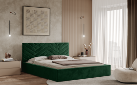 FRONTI Postel TRIEST 160x200 zelená s úložným prostorem