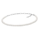 Stříbrný náhrdelník s bílou perlou Geva - stříbro 925/1000, 41 cm Bílá