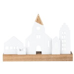 Räder Svícen Little Town, bílá barva, přírodní barva, dřevo, porcelán