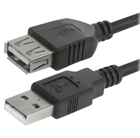 Logo USB 2.0 A-A černá / Prodlužovací kabel / samec - samice / 3 m