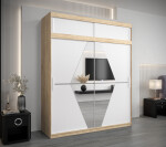 Šatní skříň Abi Bo s nástavcem Barva korpusu: Dub artisan, Rozměry: 250 cm, Dveře: Dub artisan