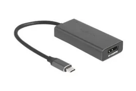 DeLock šedá / Kabel adaptéru / USB-C (M) - HDMI + DisplayPort (F) combo / 15 cm / 8K 120Hz (64316)