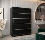 Šatní skříň Abi V1 Barva korpusu: Černá, Rozměry: 120 cm, Dveře: Dub artisan