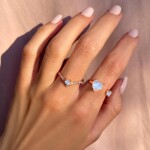 Royal Fashion prsten 14k zlato Vermeil GU-DR20232R-ROSEGOLD-MOONSTONE-TOPAZ Velikost: 9 (EU: 59-60)
