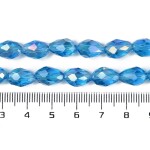 Skleněný korálek - kapka - modrá - 15 x 10 mm - 1 ks