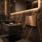 REA - Podomítkový Instalační Set Slim 024N pro WC s Tlačítkem T Brush Copper KPL-E1053