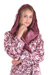 Dámský župan Flora kapucí krátký 4856 mauve wine Vestis