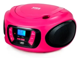 Bigben CD62RSUSBBT růžová / Přenosný CD přehrávač / MP3 / FM / BT / 4x LR14 (8bcd62rusbbt)